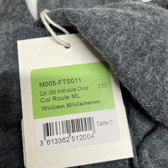 Majestic Filatures Women’s Cotton Cashmere Turtleneck Sweater Size 3 (US M–L) Gr - Picture 2 of 6